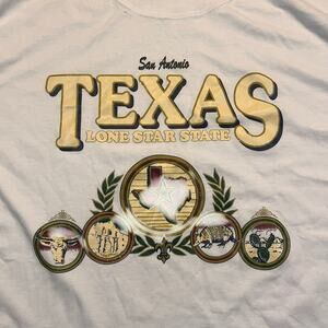 San Antonio Texas Men 3XL White Short Sleeve Shirt Basic Print Light Weight‎